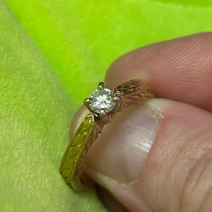 14k Diamond ring. 30 points diamond solitaire. Size 8